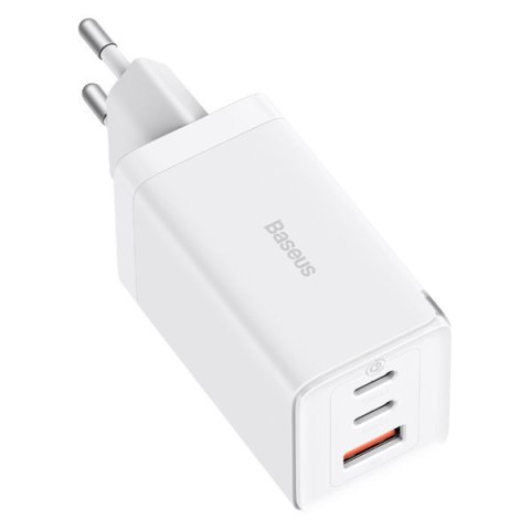 Szybka ładowarka sieciowa GaN 2x USB-C USB 65W + kabel USB-C biała BASEUS Szybka ładowarka sieciowa GaN 2x USB-C USB 65W + kabel USB-C biała BASEUS