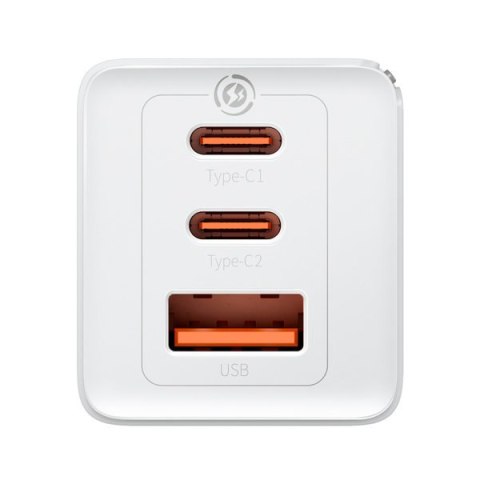 Szybka ładowarka sieciowa GaN 2x USB-C USB 65W + kabel USB-C biała BASEUS Szybka ładowarka sieciowa GaN 2x USB-C USB 65W + kabel USB-C biała BASEUS
