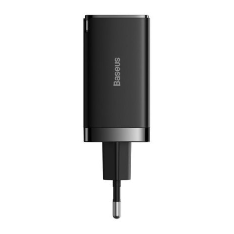 Szybka ładowarka sieciowa GaN 2x USB-C USB 65W + kabel USB-C czarna BASEUS Szybka ładowarka sieciowa GaN 2x USB-C USB 65W + kabel USB-C czarna BASEUS