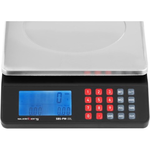 Waga kontrolna stołowa sklepowa magazynowa LCD 30 kg / 1 g Steinberg Systems Waga kontrolna stołowa sklepowa magazynowa LCD 30 kg / 1 g Steinberg Systems