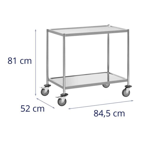 Wózek kelnerski cateringowy do serwowania 2 półki 82 x 50 cm do 40 kg Royal Catering Wózek kelnerski cateringowy do serwowania 2 półki 82 x 50 cm do 40 kg Royal Catering