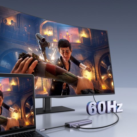 7w1 wielofunkcyjny HUB USB-C - 2x USB HDMI 4K czytnik kart SD i TF USB-C RJ45 1Gbps szary UGREEN 7w1 wielofunkcyjny HUB USB-C - 2x USB HDMI 4K czytnik kart SD i TF USB-C RJ45 1Gbps szary UGREEN