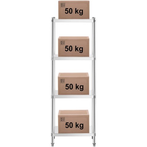 Regał metalowy magazynowy gastronomiczny do 200 kg 60 x 40 x 180 cm Royal Catering Regał metalowy magazynowy gastronomiczny do 200 kg 60 x 40 x 180 cm Royal Catering