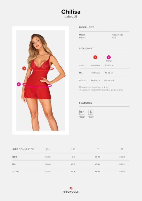 Koszulka Chilisa babydoll + stringi GRATIS! Czerwony XL/XXL Koszulka Chilisa babydoll + stringi GRATIS! Czerwony XL/XXL