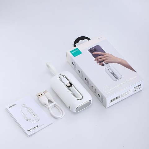 Powerbank 10000mAh Colorful Series 22.5W z kablami USB-C i Iphone Lightning biały JOYROOM Powerbank 10000mAh Colorful Series 22.5W z kablami USB-C i Iphone Lightning biały JOYROOM