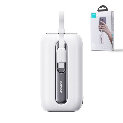 Powerbank 10000mAh Colorful Series 22.5W z kablami USB-C i Iphone Lightning biały JOYROOM Powerbank 10000mAh Colorful Series 22.5W z kablami USB-C i Iphone Lightning biały JOYROOM