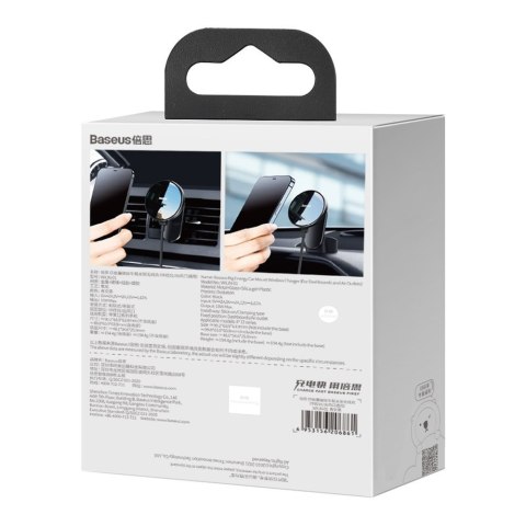 Samochodowy uchwyt magnetyczny indukcyjna ładowarka Qi 15W MagSafe do iPhone czarny BASEUS Samochodowy uchwyt magnetyczny indukcyjna ładowarka Qi 15W MagSafe do iPhone czarny BASEUS