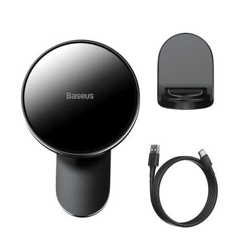 Samochodowy uchwyt magnetyczny indukcyjna ładowarka Qi 15W MagSafe do iPhone czarny BASEUS Samochodowy uchwyt magnetyczny indukcyjna ładowarka Qi 15W MagSafe do iPhone czarny BASEUS