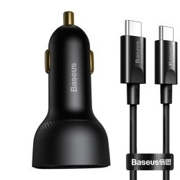 Szybka ładowarka samochodowa Superme USB USB-C PPS QC PD + kabel 1m czarny BASEUS