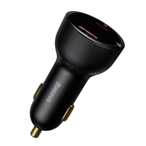 Szybka ładowarka samochodowa Superme USB USB-C PPS QC PD + kabel 1m czarny BASEUS Szybka ładowarka samochodowa Superme USB USB-C PPS QC PD + kabel 1m czarny BASEUS
