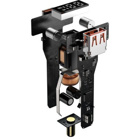 Szybka ładowarka samochodowa Superme USB USB-C PPS QC PD + kabel 1m czarny BASEUS Szybka ładowarka samochodowa Superme USB USB-C PPS QC PD + kabel 1m czarny BASEUS