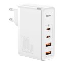 Szybka ładowarka sieciowa GaN2 Pro USB USB-C QC PD 100W biały BASEUS