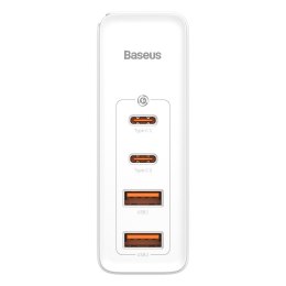 Szybka ładowarka sieciowa GaN2 Pro USB USB-C QC PD 100W biały BASEUS