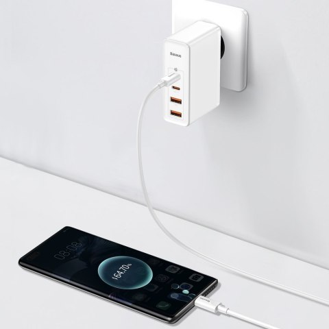 Szybka ładowarka sieciowa GaN2 Pro USB USB-C QC PD 100W biały BASEUS Szybka ładowarka sieciowa GaN2 Pro USB USB-C QC PD 100W biały BASEUS