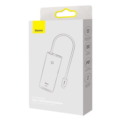 Wielofunkcyjny HUB Lite Series USB-C 2x USB PD HDMI SD/TF czarny BASEUS Wielofunkcyjny HUB Lite Series USB-C 2x USB PD HDMI SD/TF czarny BASEUS