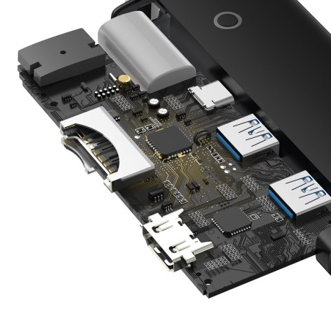 Wielofunkcyjny HUB Lite Series USB-C 2x USB PD HDMI SD/TF czarny BASEUS Wielofunkcyjny HUB Lite Series USB-C 2x USB PD HDMI SD/TF czarny BASEUS