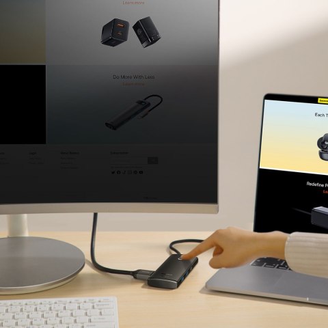 Wielofunkcyjny HUB Lite Series USB-C 2x USB PD HDMI SD/TF czarny BASEUS Wielofunkcyjny HUB Lite Series USB-C 2x USB PD HDMI SD/TF czarny BASEUS