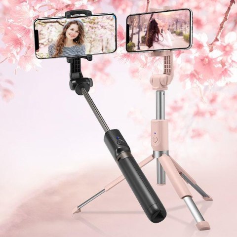 2w1 Kijek teleskopowy Selfie Stick z pilotem i ze statywem stojakiem do telefonu czarny SPIGEN 2w1 Kijek teleskopowy Selfie Stick z pilotem i ze statywem stojakiem do telefonu czarny SPIGEN