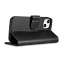 2w1 etui skórzany pokrowiec z klapką iPhone 14 Anti-RFID Wallet Case czarny ICARER