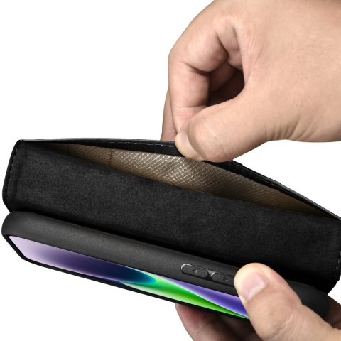 2w1 etui skórzany pokrowiec z klapką iPhone 14 Plus Anti-RFID Oil Wax Wallet Case czarny ICARER 2w1 etui skórzany pokrowiec z klapką iPhone 14 Plus Anti-RFID Oil Wax Wallet Case czarny ICARER