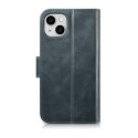 2w1 etui skórzany pokrowiec z klapką iPhone 14 Plus Anti-RFID Oil Wax Wallet Case niebieski ICARER
