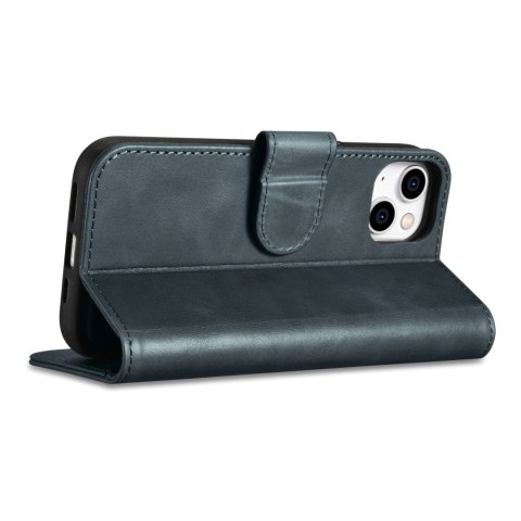 2w1 etui skórzany pokrowiec z klapką iPhone 14 Plus Anti-RFID Oil Wax Wallet Case niebieski ICARER 2w1 etui skórzany pokrowiec z klapką iPhone 14 Plus Anti-RFID Oil Wax Wallet Case niebieski ICARER