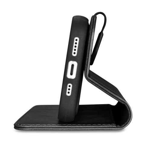 2w1 etui skórzany pokrowiec z klapką iPhone 14 Pro Anti-RFID Oil Wax Wallet Case czarny ICARER 2w1 etui skórzany pokrowiec z klapką iPhone 14 Pro Anti-RFID Oil Wax Wallet Case czarny ICARER