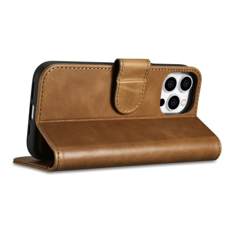 2w1 etui skórzany pokrowiec z klapką iPhone 14 Pro Max Anti-RFID Oil Wax Wallet Case jasno-brązowy ICARER 2w1 etui skórzany pokrowiec z klapką iPhone 14 Pro Max Anti-RFID Oil Wax Wallet Case jasno-brązowy ICARER