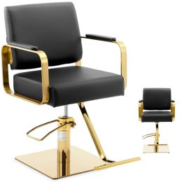 Fotel fryzjerski barberski kosmetyczny z podnóżkiem Physa OTLEY - czarny ze złotem Physa