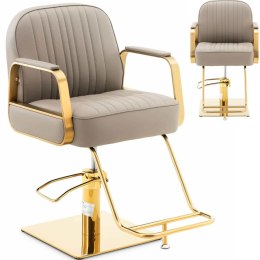 Fotel fryzjerski barberski kosmetyczny z podnóżkiem Physa STAUNTON - szary ze złotem Physa