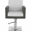 Fotel fryzjerski barberski kosmetyczny z podnóżkiem wys. 57-72 cm szaro - biały Physa
