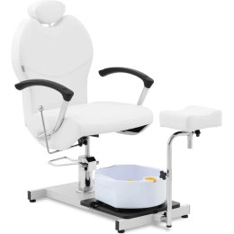 Fotel kosmetyczno podologiczny do pedicure z podnóżkiem i brodzikiem - biały Physa