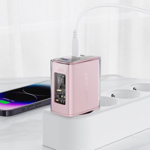 Ładowarka sieciowa GaN 65W 3 porty 1x USB 2x USB-C fioletowa ACEFAST Ładowarka sieciowa GaN 65W 3 porty 1x USB 2x USB-C fioletowa ACEFAST