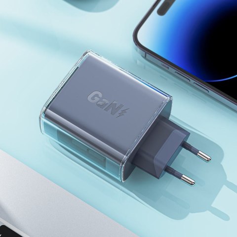 Ładowarka sieciowa GaN 65W 3 porty 1x USB 2x USB-C zielona ACEFAST Ładowarka sieciowa GaN 65W 3 porty 1x USB 2x USB-C zielona ACEFAST