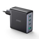 Ładowarka sieciowa GaN z kablem USB-C 3x USB-C USB-A 100W czarna JOYROOM