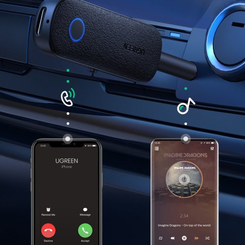 Odbiornik nadajnik Bluetooth mini jack 3.5mm czarny UGREEN Odbiornik nadajnik Bluetooth mini jack 3.5mm czarny UGREEN