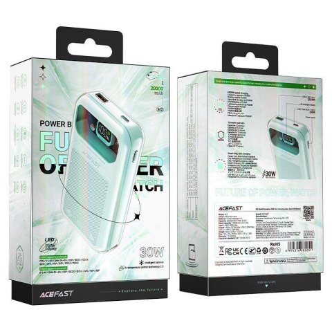 Powerbank 20000mAh Sparkling Series szybkie ładowanie 30W QC AFC FCP SCP zielony ACEFAST Powerbank 20000mAh Sparkling Series szybkie ładowanie 30W QC AFC FCP SCP zielony ACEFAST