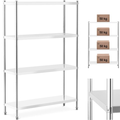 Regał metalowy magazynowy gastronomiczny do 200 kg 120 x 40 x 180 cm Royal Catering Regał metalowy magazynowy gastronomiczny do 200 kg 120 x 40 x 180 cm Royal Catering
