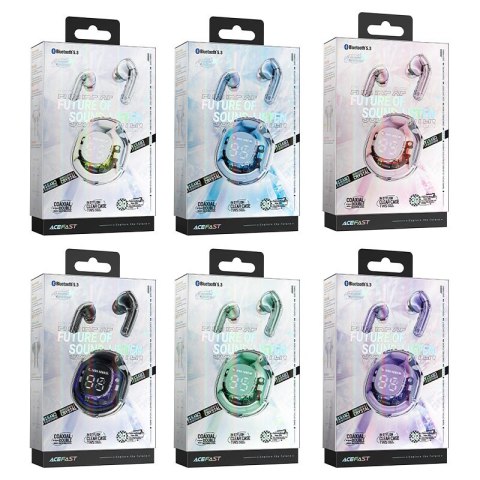 Słuchawki bezprzewodowe z etui T8 Bluetooth TWS białe ACEFAST Słuchawki bezprzewodowe z etui T8 Bluetooth TWS białe ACEFAST