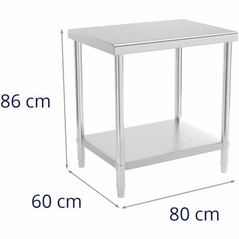 Stół blat roboczy centralny stalowy z półką 80 x 60 cm Royal Catering Stół blat roboczy centralny stalowy z półką 80 x 60 cm Royal Catering