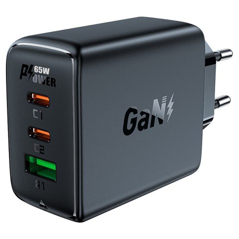 Szybka ładowarka sieciowa GaN 2x USB-C USB-A PPS PD QC4+ 65W biała ACEFAST Szybka ładowarka sieciowa GaN 2x USB-C USB-A PPS PD QC4+ 65W biała ACEFAST