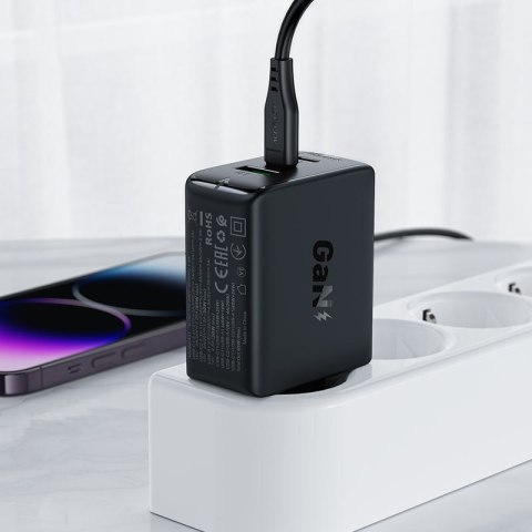 Szybka ładowarka sieciowa GaN 2x USB-C USB-A PPS PD QC4+ 65W biała ACEFAST Szybka ładowarka sieciowa GaN 2x USB-C USB-A PPS PD QC4+ 65W biała ACEFAST