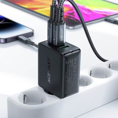 Szybka ładowarka sieciowa GaN 2x USB-C USB-A PPS PD QC4+ 65W biała ACEFAST Szybka ładowarka sieciowa GaN 2x USB-C USB-A PPS PD QC4+ 65W biała ACEFAST
