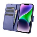 2w1 etui skórzany pokrowiec z klapką iPhone 14 Anti-RFID Wallet Case jasnofioletowy ICARER