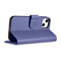 2w1 etui skórzany pokrowiec z klapką iPhone 14 Anti-RFID Wallet Case jasnofioletowy ICARER