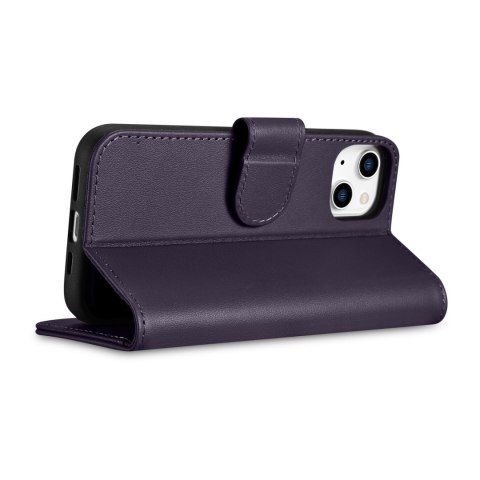 2w1 etui skórzany pokrowiec z klapką iPhone 14 Plus Anti-RFID Wallet Case ciemnofioletowy ICARER 2w1 etui skórzany pokrowiec z klapką iPhone 14 Plus Anti-RFID Wallet Case ciemnofioletowy ICARER