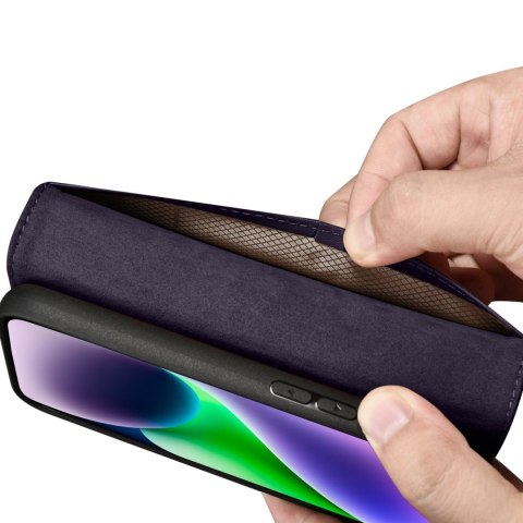 2w1 etui skórzany pokrowiec z klapką iPhone 14 Plus Anti-RFID Wallet Case ciemnofioletowy ICARER 2w1 etui skórzany pokrowiec z klapką iPhone 14 Plus Anti-RFID Wallet Case ciemnofioletowy ICARER