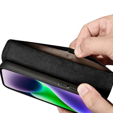 2w1 etui skórzany pokrowiec z klapką iPhone 14 Plus Anti-RFID Wallet Case czarny ICARER 2w1 etui skórzany pokrowiec z klapką iPhone 14 Plus Anti-RFID Wallet Case czarny ICARER