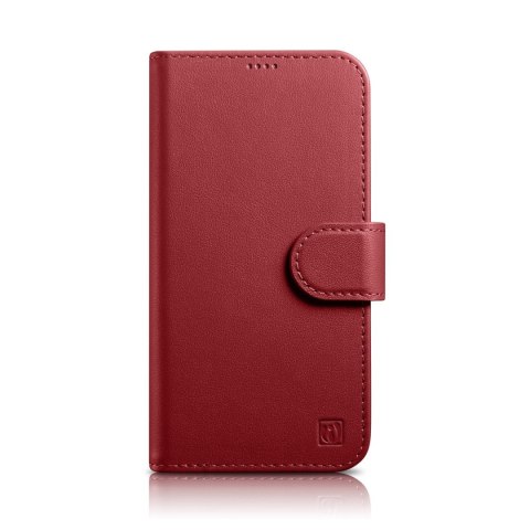 2w1 etui skórzany pokrowiec z klapką iPhone 14 Plus Anti-RFID Wallet Case czerwony ICARER 2w1 etui skórzany pokrowiec z klapką iPhone 14 Plus Anti-RFID Wallet Case czerwony ICARER