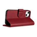 2w1 etui skórzany pokrowiec z klapką iPhone 14 Plus Anti-RFID Wallet Case czerwony ICARER